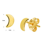 Gold Ear Studs Moon