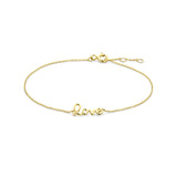 Gold Bracelet with Love Pendant