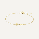 Gold Bracelet with Love Pendant