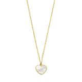 Gold Necklace Twist Heart Mother of Pearl