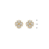 Gold Ear Studs Pavé Zirconia