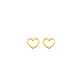 Gold Ear Studs Open Heart