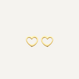 Gold Ear Studs Open Heart