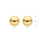 Gold Ear Studs Half-sphere