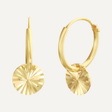 Gold Earrings Round with Diamond Cut