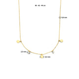 Gold Coin Pendant Necklace with cubic Zirconia stones