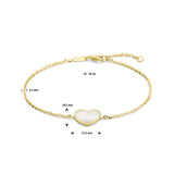 Gold Bracelet Heart Mother of Pearl