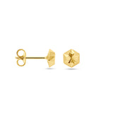 Gold Studs with Diamond cut