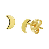 Gold Ear Studs Moon