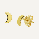 Gold Ear Studs Moon