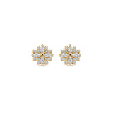 Gold Ear Studs Pavé Zirconia