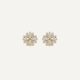 Gold Ear Studs Pavé Zirconia