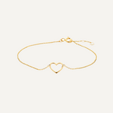 Gold Open Heart Bracelet