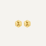 Gold Studs with Diamond cut