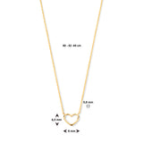 Gold Open Heart Pendant Necklace