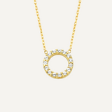 Gold Open Circle Zirconia pendant