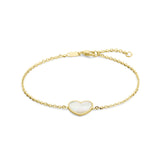 Gold Bracelet Heart Mother of Pearl